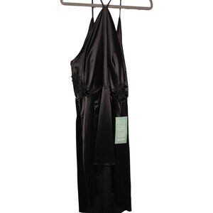 NWT By & By Black Satin High-Low Dress Size 19 See Discription Hoco Prom Formal